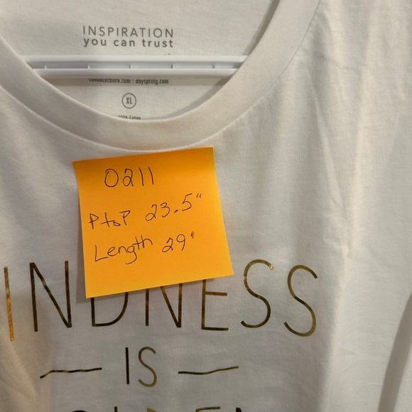 NWT Candace/Dayspring Size XL "Kindness is Golden" Short sleeve White T-… - Picture 2 of 8